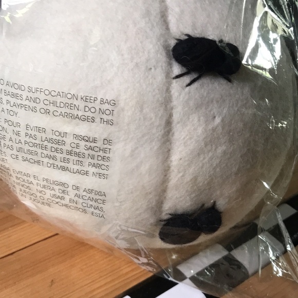 Pottery Barn kids Exclusive Handmade Wool Felt White Pumpkin with Spiders 🕷🎃 - Picture 12 of 14